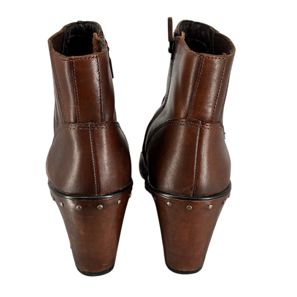 Dansko Faith Wedge Leather Ankle Boots Size 37 EU 6.5-7 US Brown - Picture 4 of 15